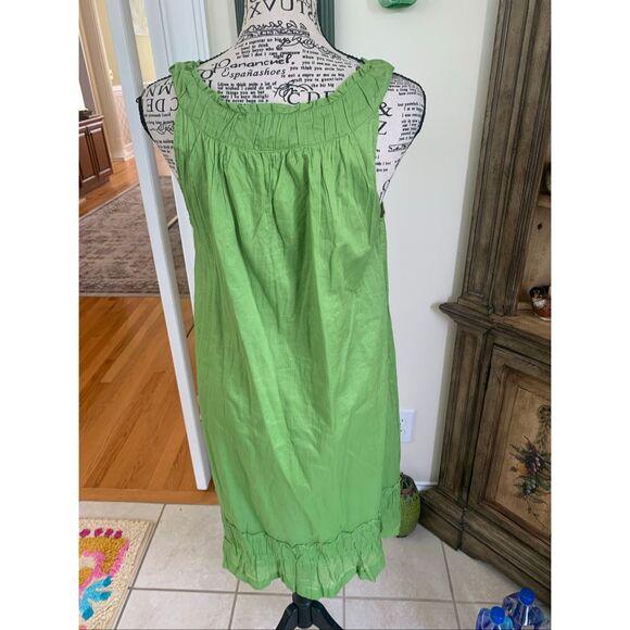 Talbots Crinkle Sundress Sleeveless Light Green - Picture 9 of 10